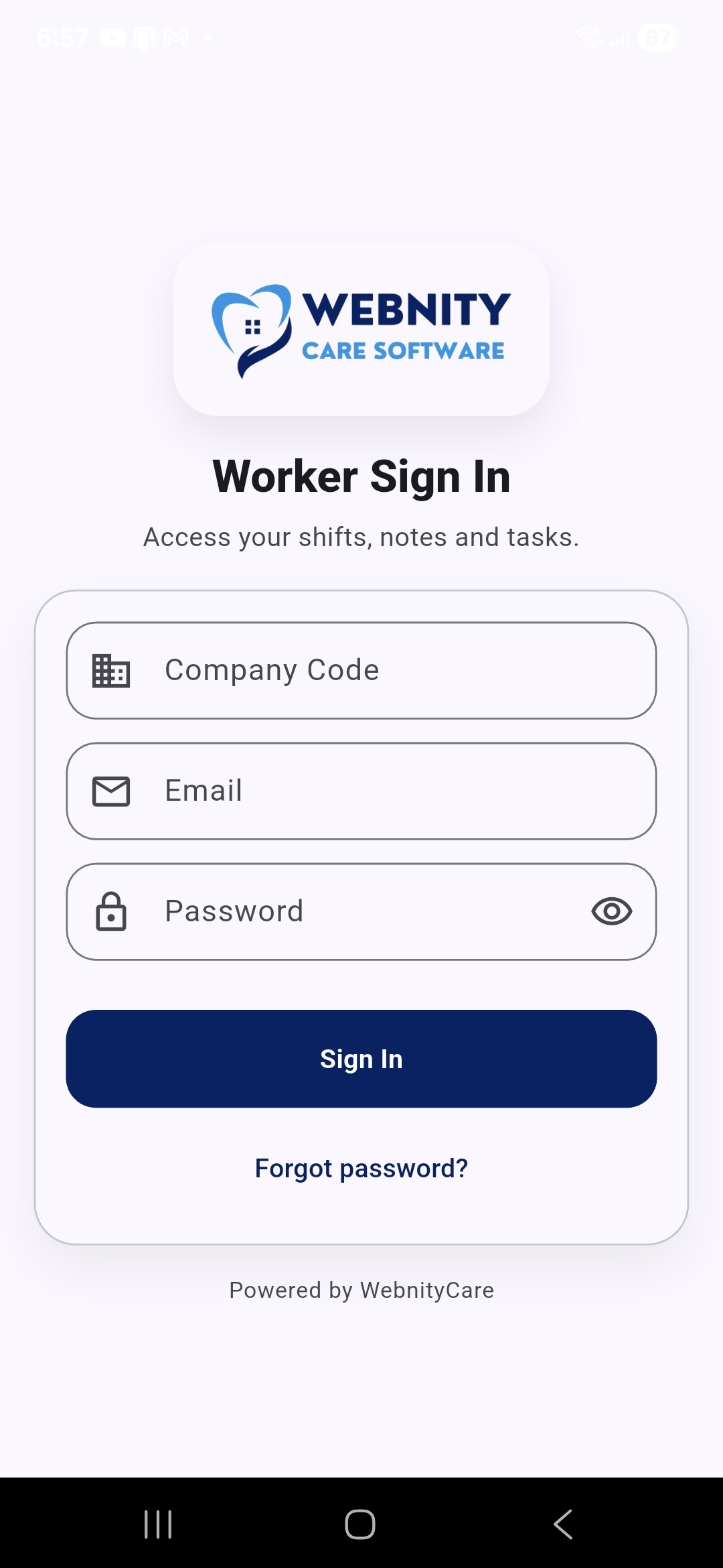 Webnity Care Mobile App